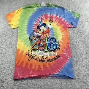 Disney Shirt Mens Small‎ Tie Dye Colorful 2016 Mickey Mouse Colorful Music Magic